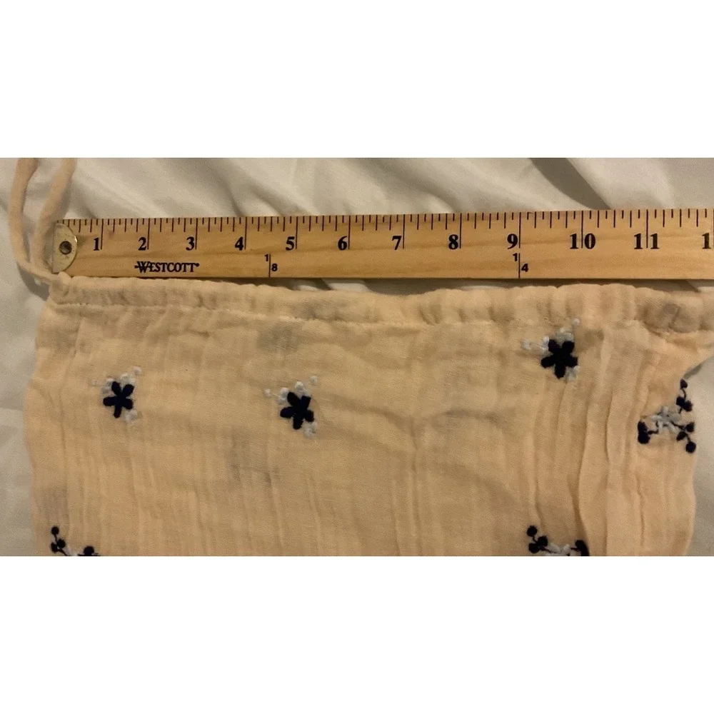 NWT Free People Dahlia WideLeg Floral Embroidered Ribbed 100% Cotton Jumpsuit XS - Picture 8 of 14